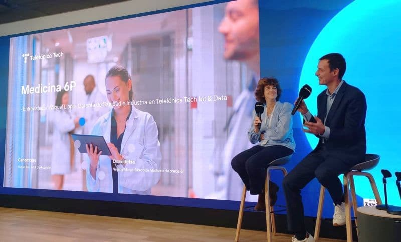 Miquel Bru from Genomcore alongside Nekane Murga from Osakidetza at the Telefonica Health Summit