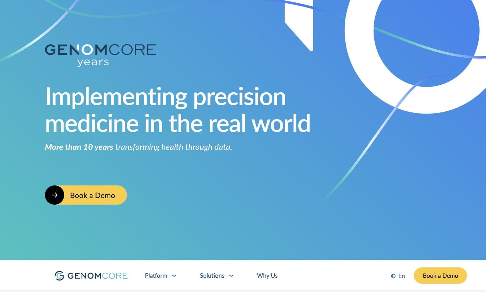 Genomcore new website launch showcasing the BIMS platform