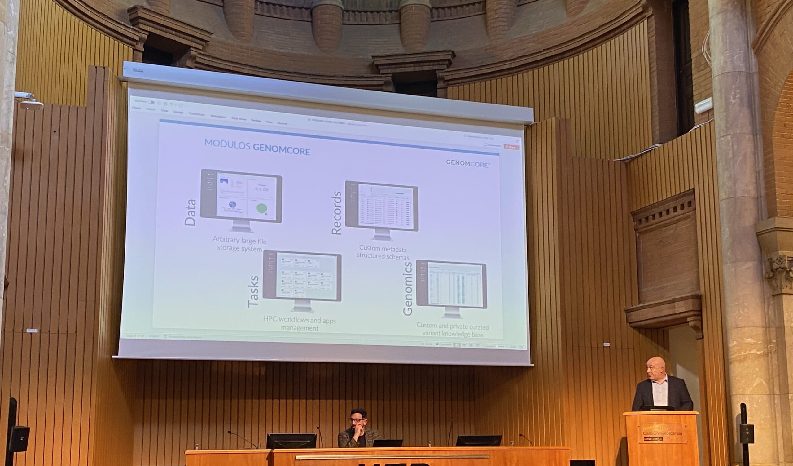 OMIQ-HES platform presentation at the Aula Magna of Casa Convalescència, Sant Pau Modernist Enclosure